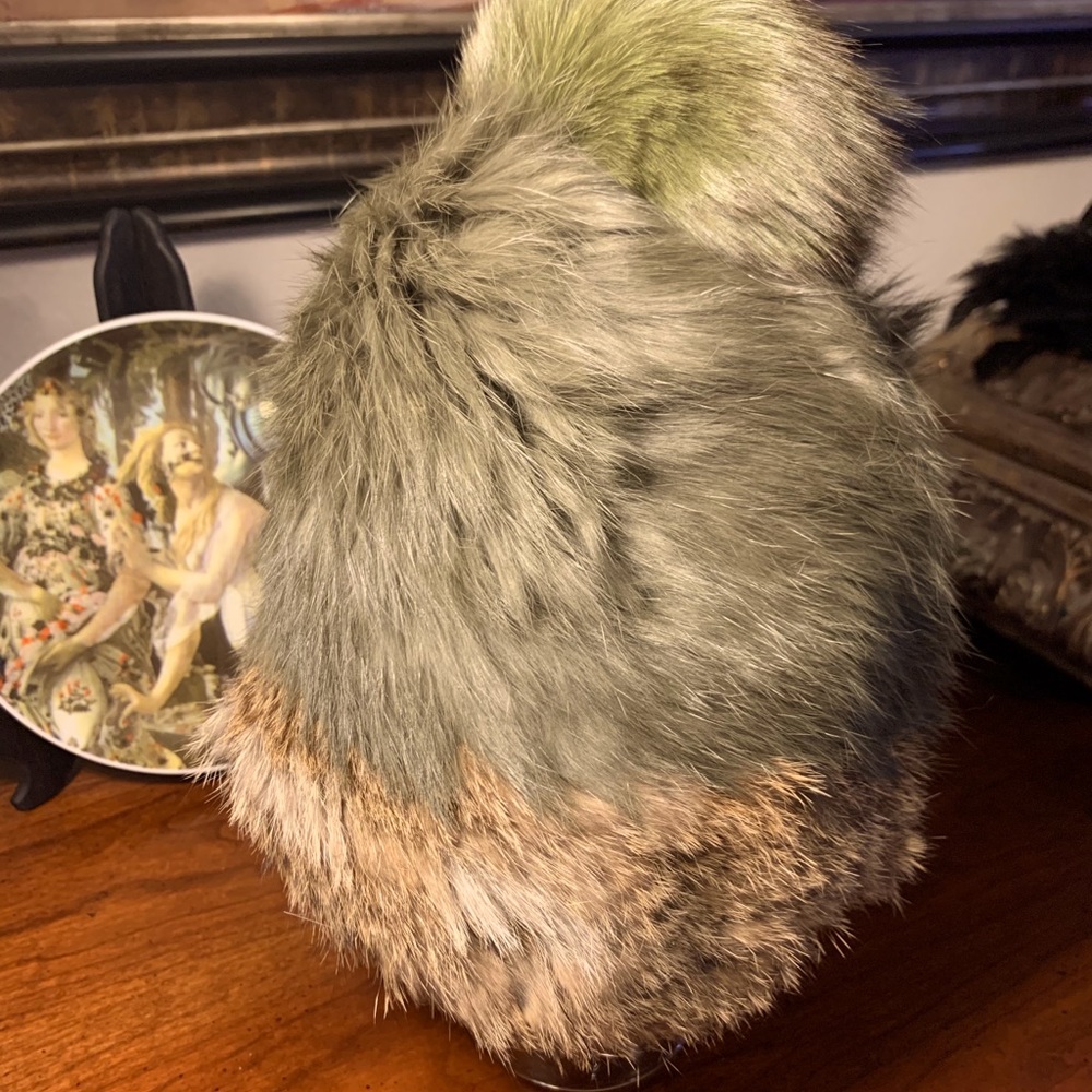 Genuine Rabbit Fur Pom-Pom Beanie